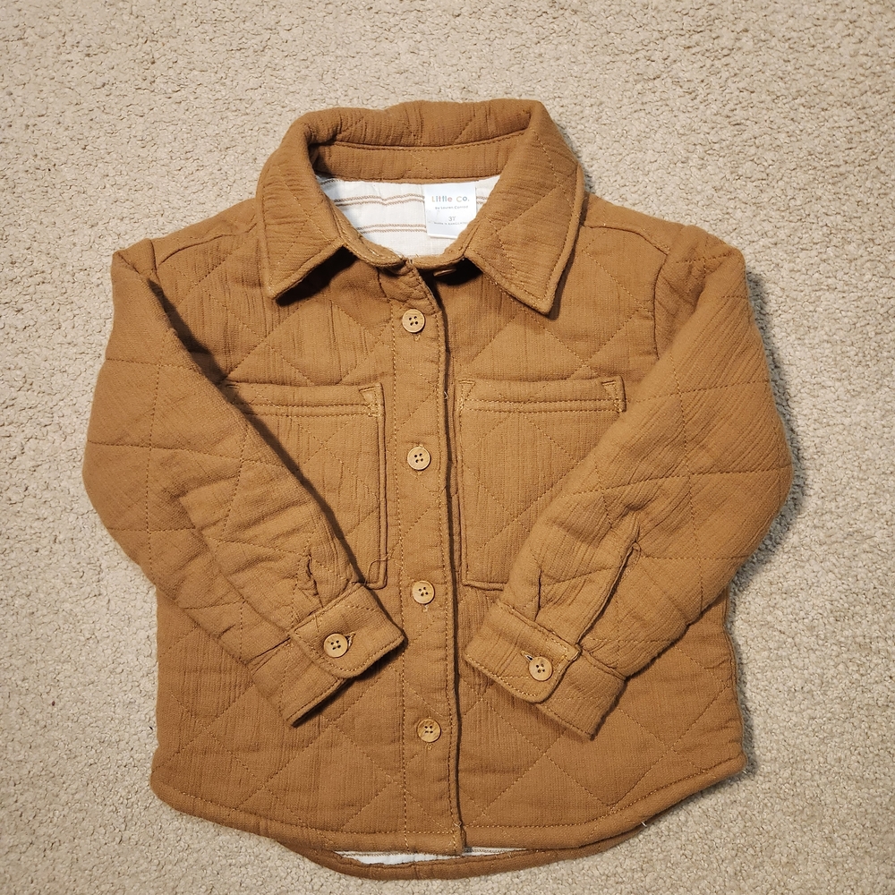 Toddler 3T Tan Organic Quilted Jacket